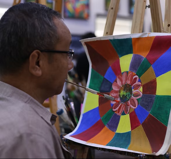 Original artwork by a resident artist at PRC