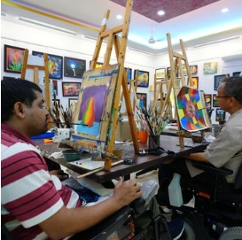 A PRC resident artist demonstrating SPARSH during testing sessions