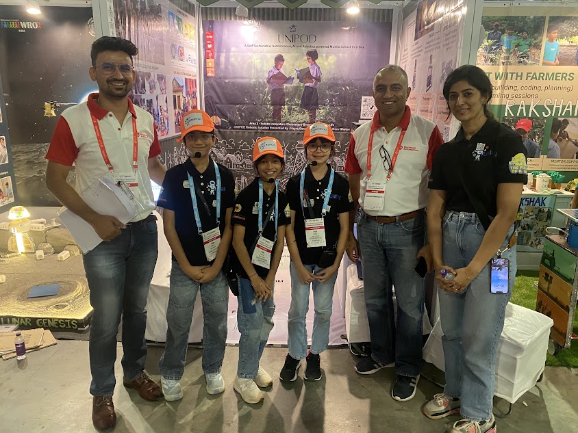 Team UniPod with the judges at the WRO 2025 India Nationals